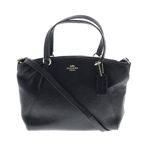 Coach Kelsey Satchel Black Pebbled Leather Retail - Picture 1 of 3